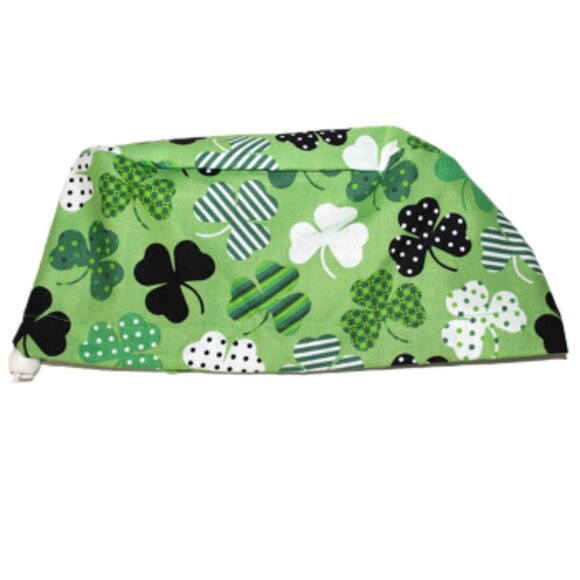NWOT St. Patricks Day Patterned Shamrocks Euro, European, Pixie Scrub Cap - Picture 4 of 6